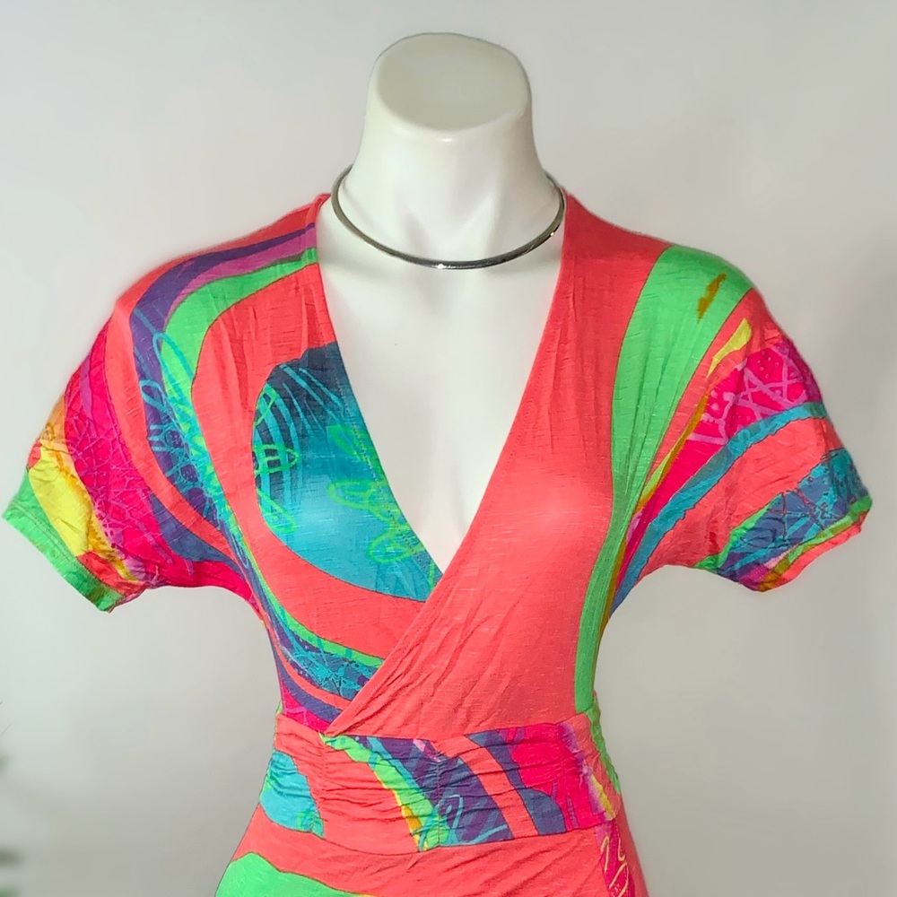 NWT Desigual Funky Artsy Fitted Wrap Dress - Picture 3 of 16